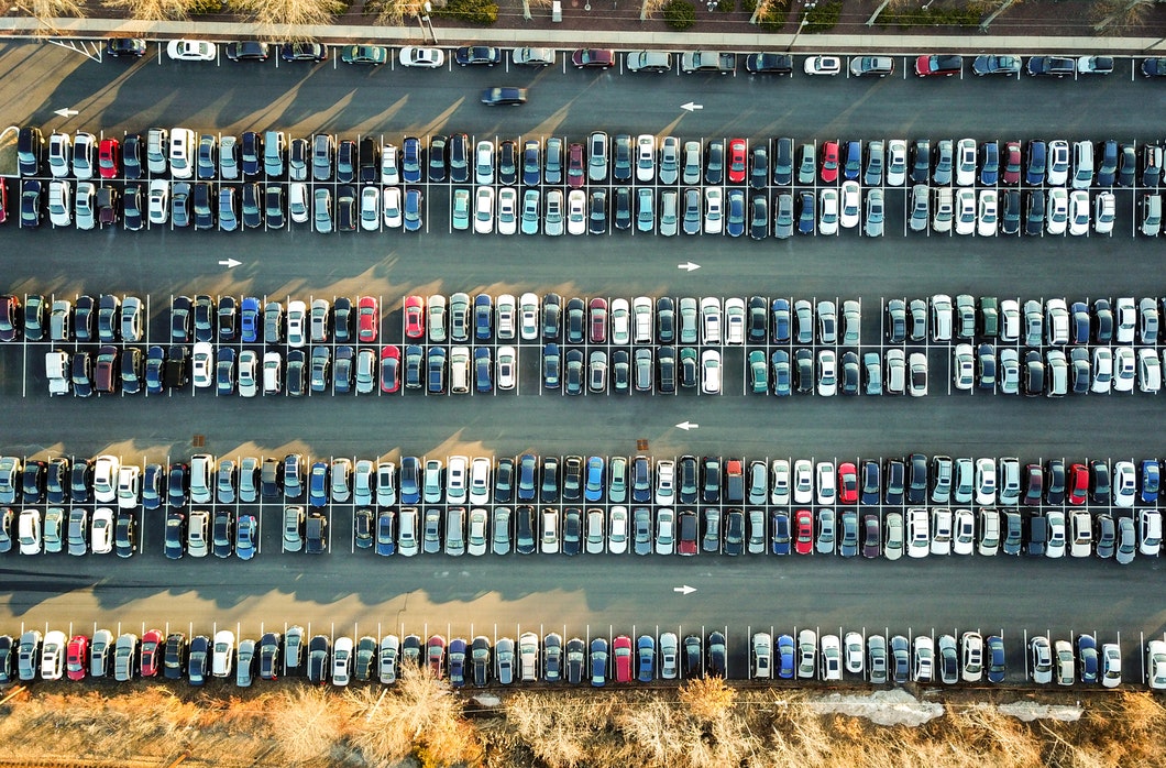 Ariel view of cars