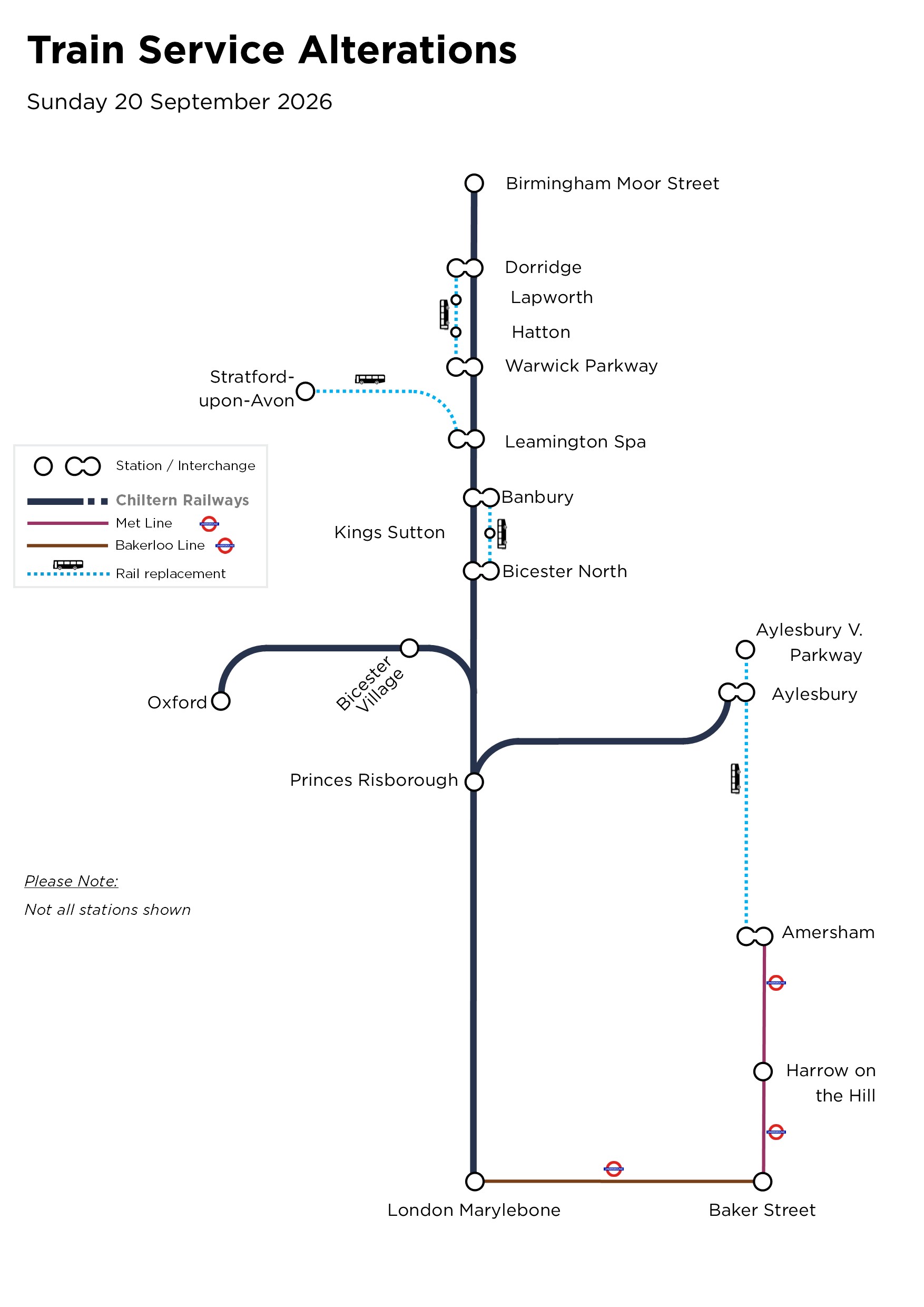 Map summary showing service map for Sunday 20 September 2026
