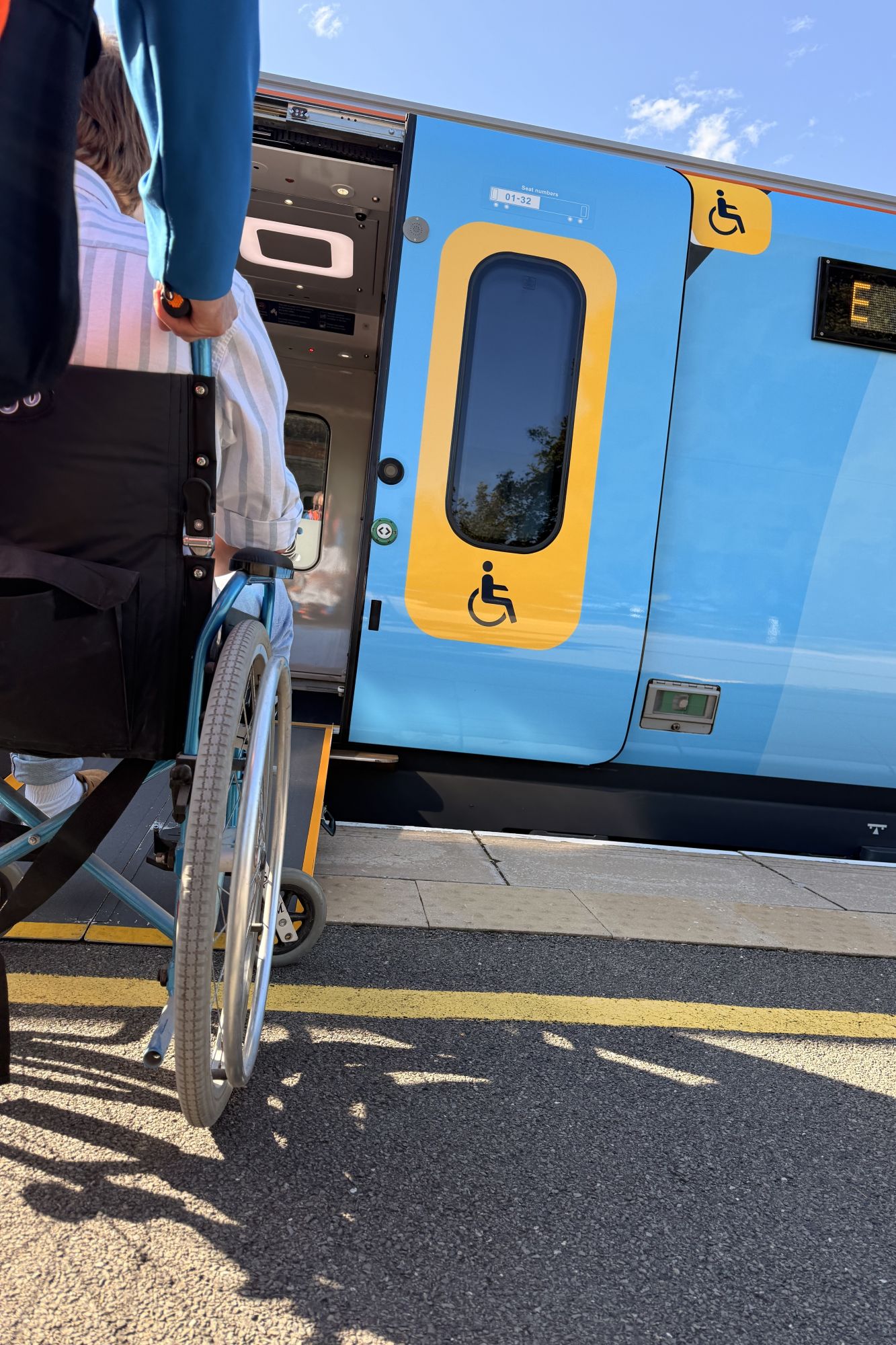 Wheelchair on ramp boarding mk5 train