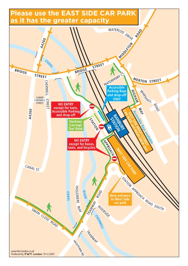 Banbury station access map
