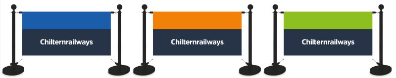 Image of colour coded queue barriers