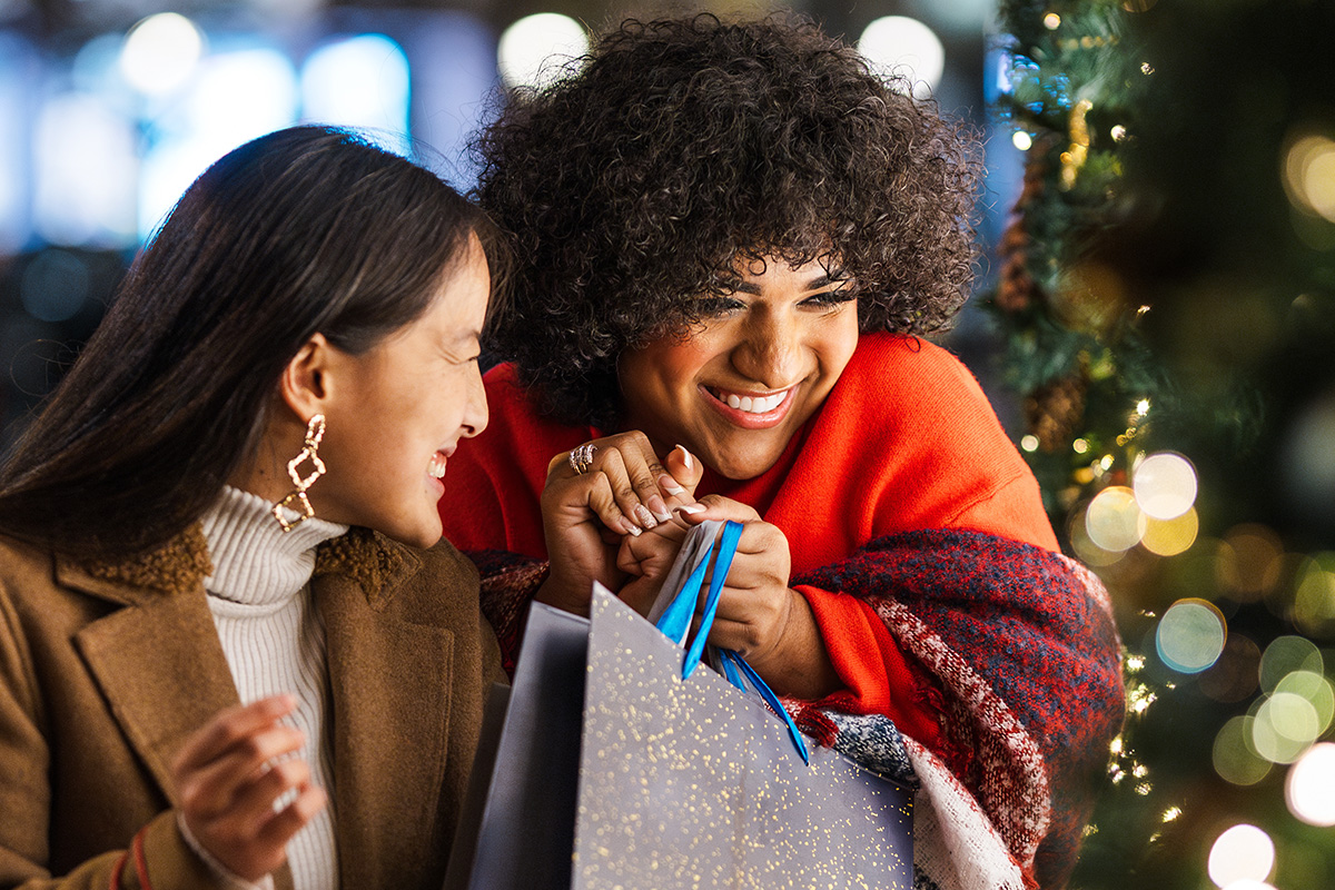 People shopping at Christmas Market
