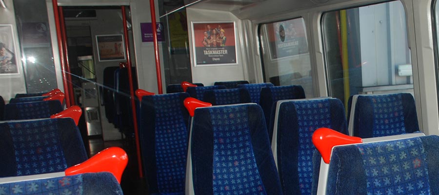 3D printed grab handles on a Chiltern Railways train