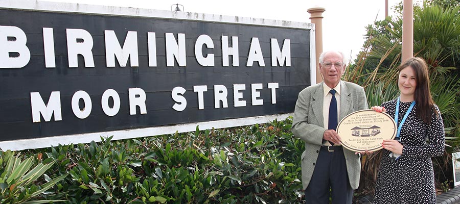 Plaque at moor street to celebrare 20 years since it got listed status