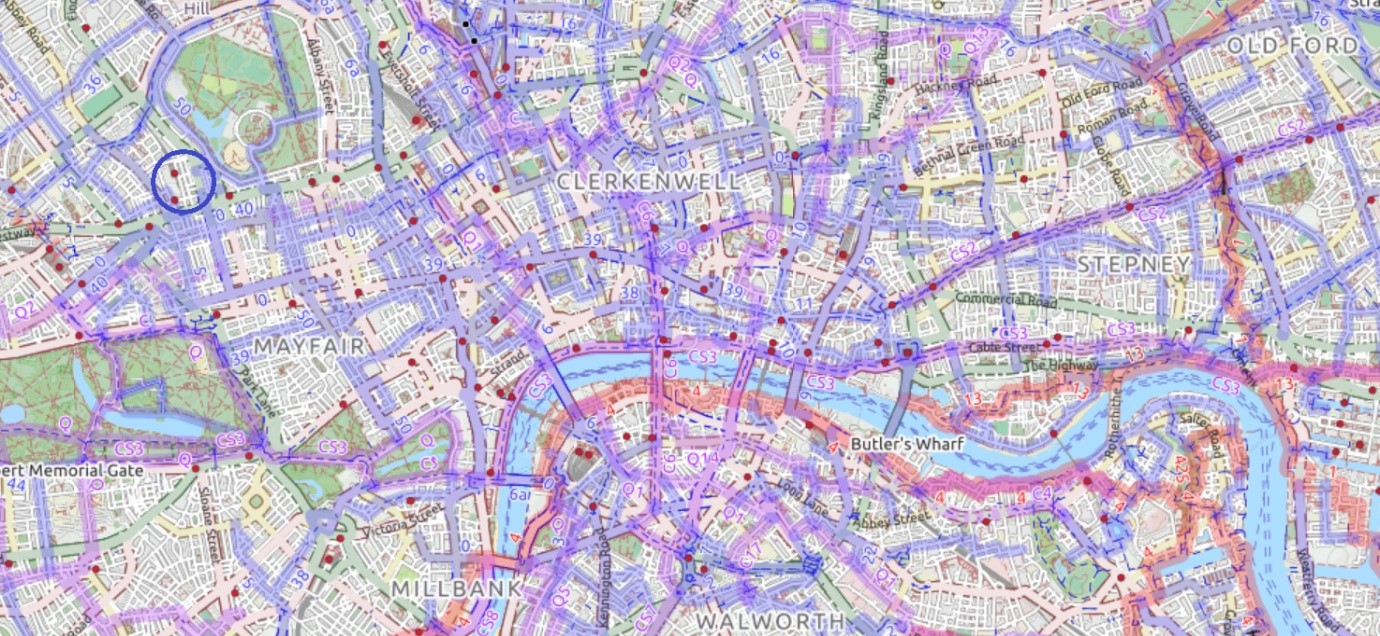 Central London cycle map