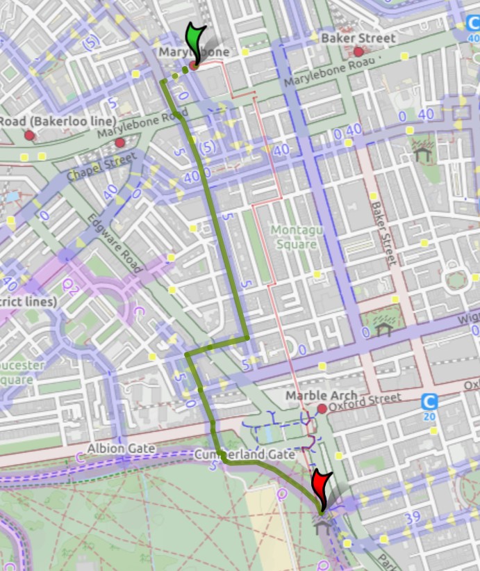 Marylebone - Park Lane cycling