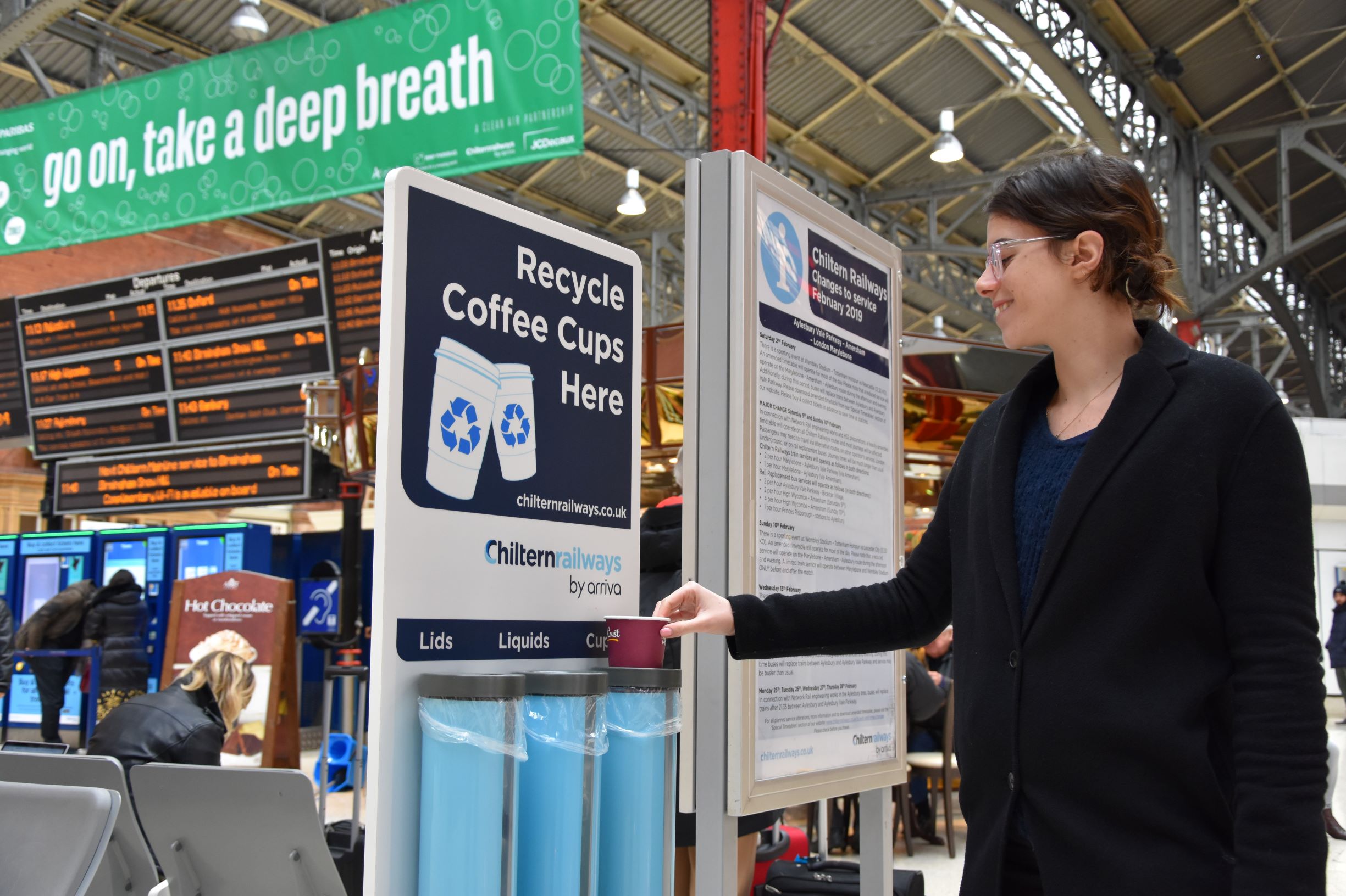 Chiltern Railways fast-track coffee cup recycling at stations