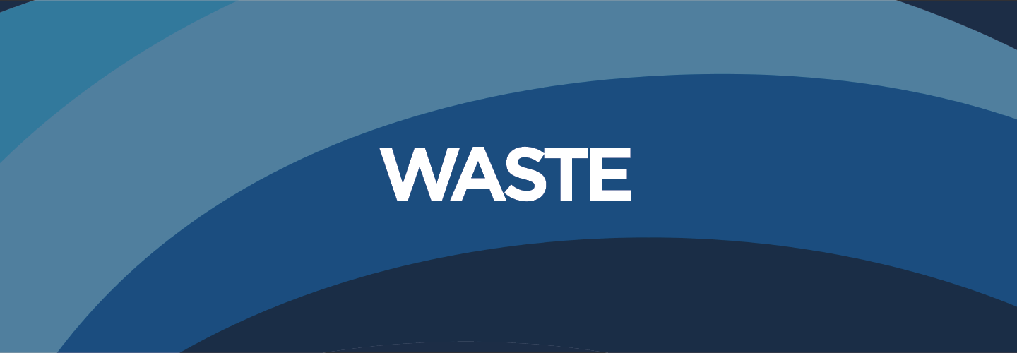 Sustainability banner with waste text
