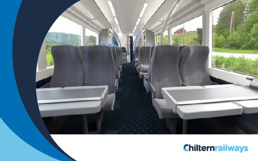 IMAGE: Train interior seats and tables