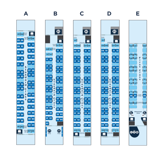 Coach layout for New Trains